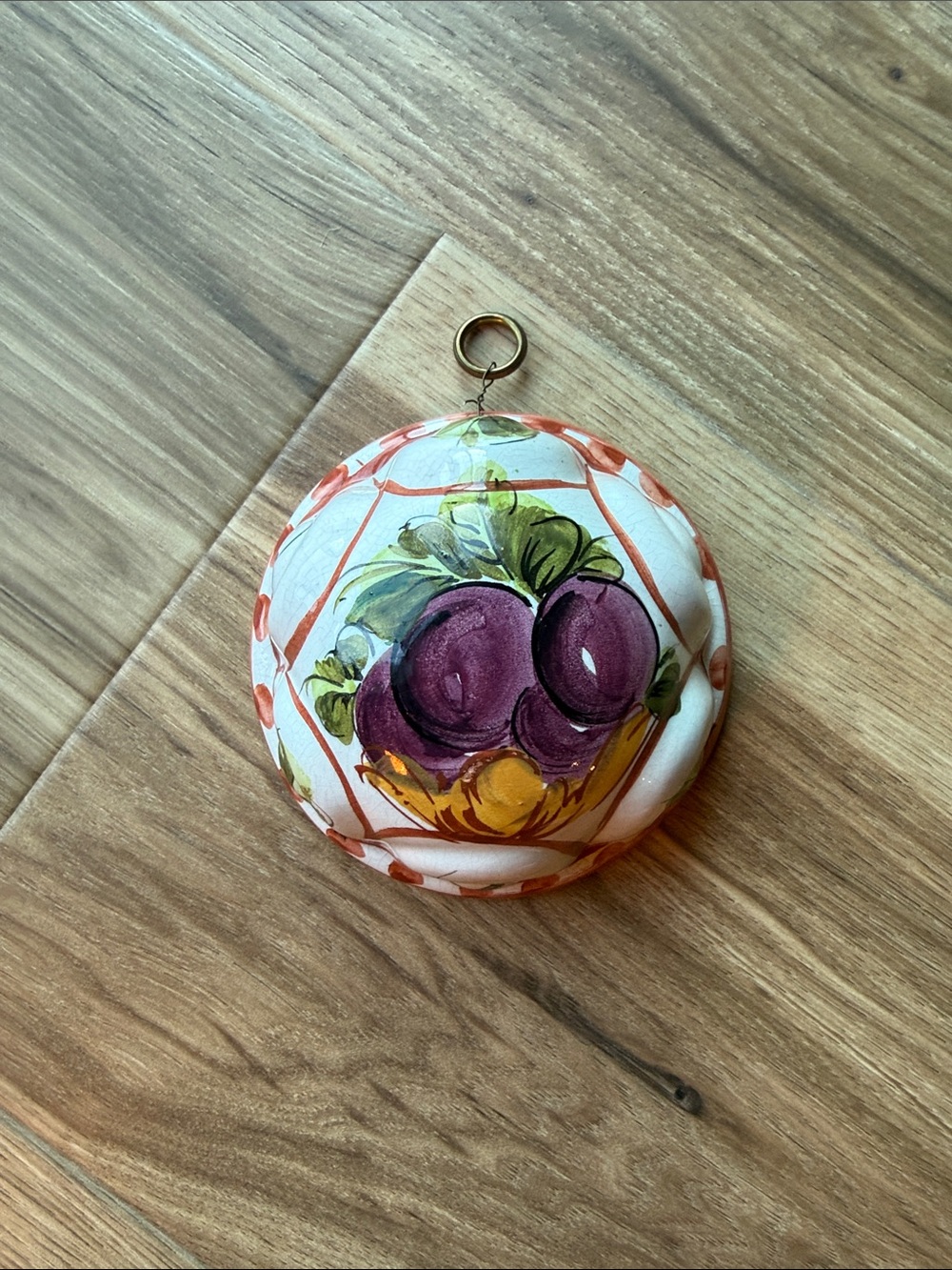 Vintage Ceramiche ABC Bassano Italy Ceramic Handpainted Fruit Jelly Mold